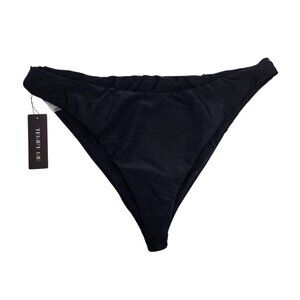 Tempt Me Black High-Cut Bikini Bottom Swimwear Size XL